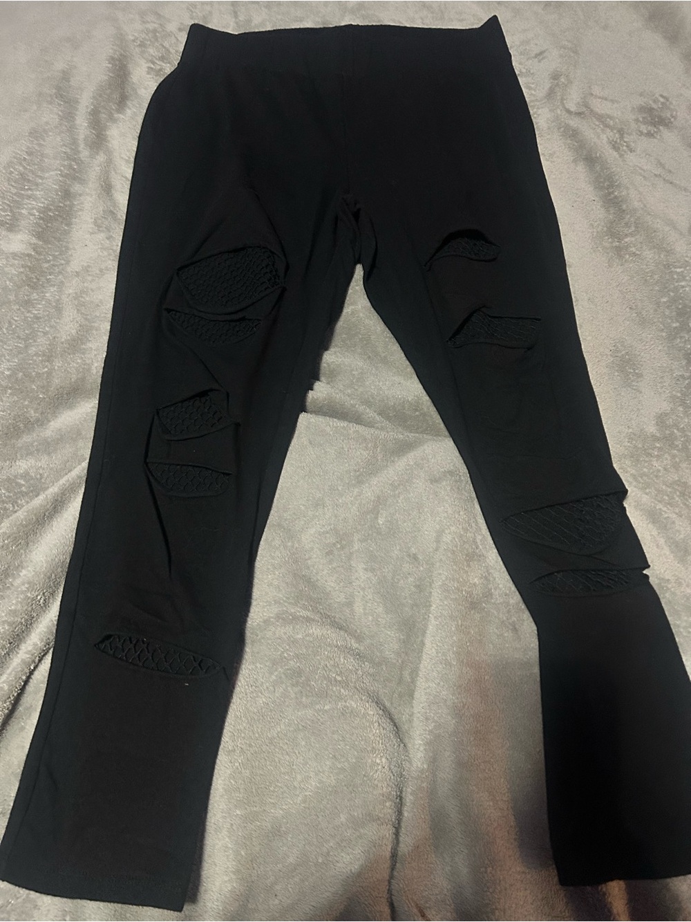 Torrid Black Ripped fish net Leggings